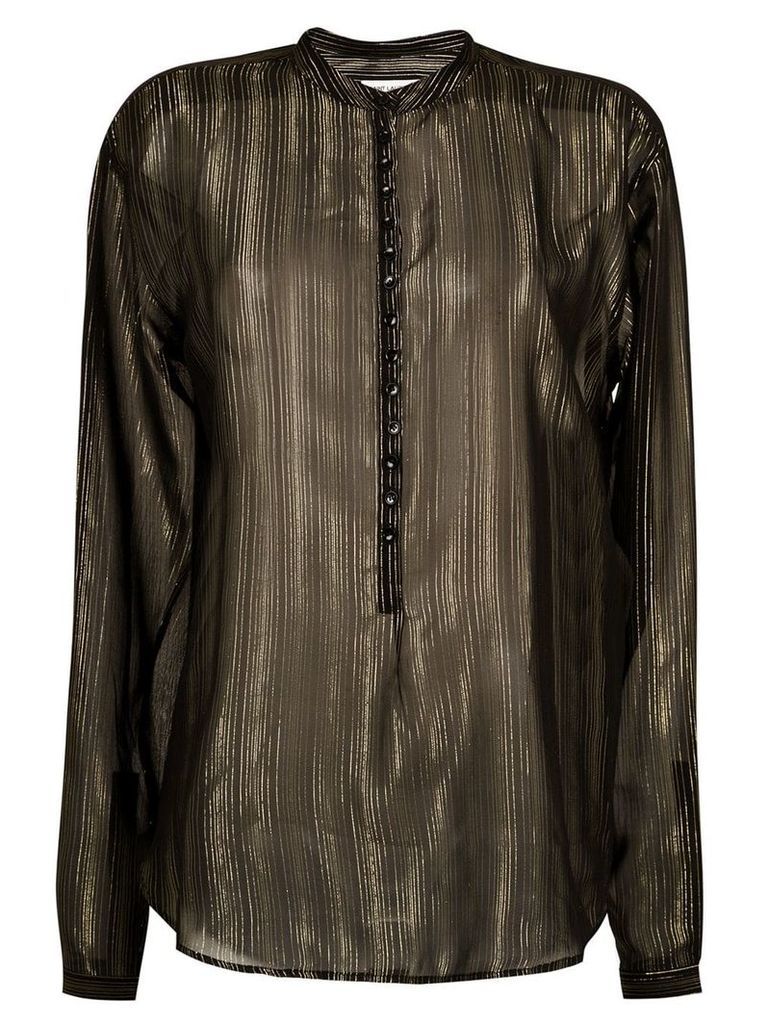 Saint Laurent sheer striped blouse - Black