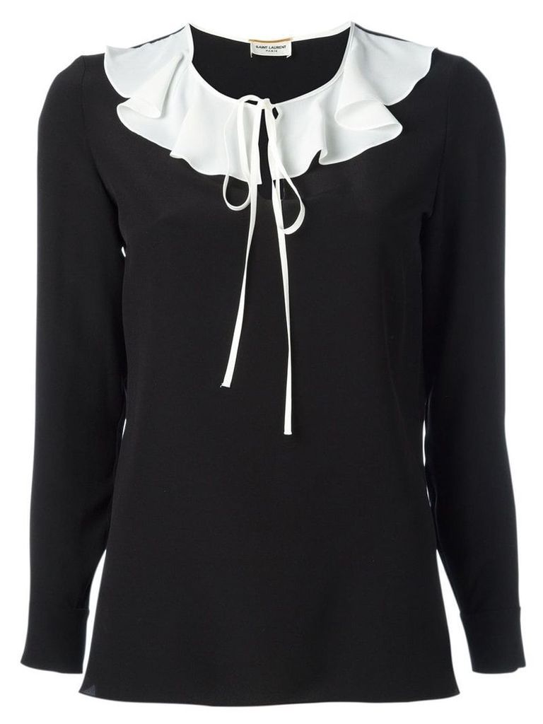 Saint Laurent monochrome ruffle collar blouse - Black