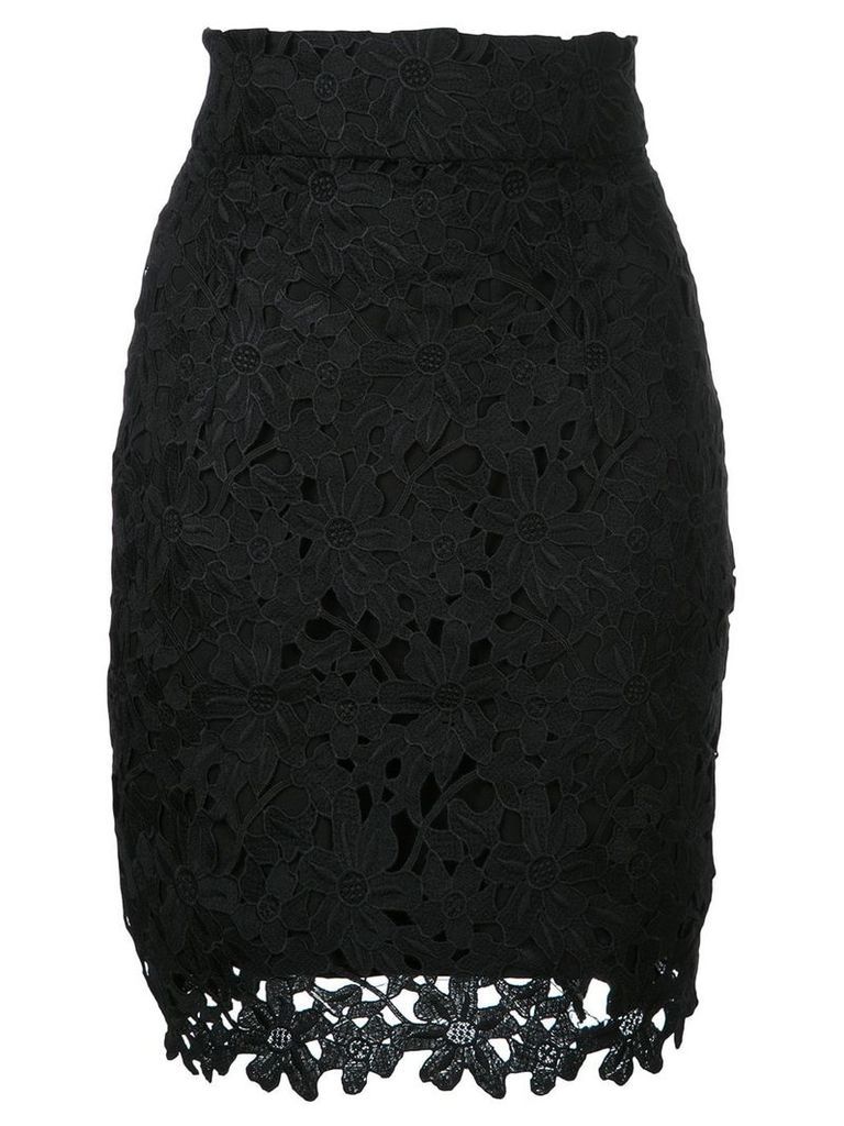 Bambah floral lace patterned mini skirt - Black