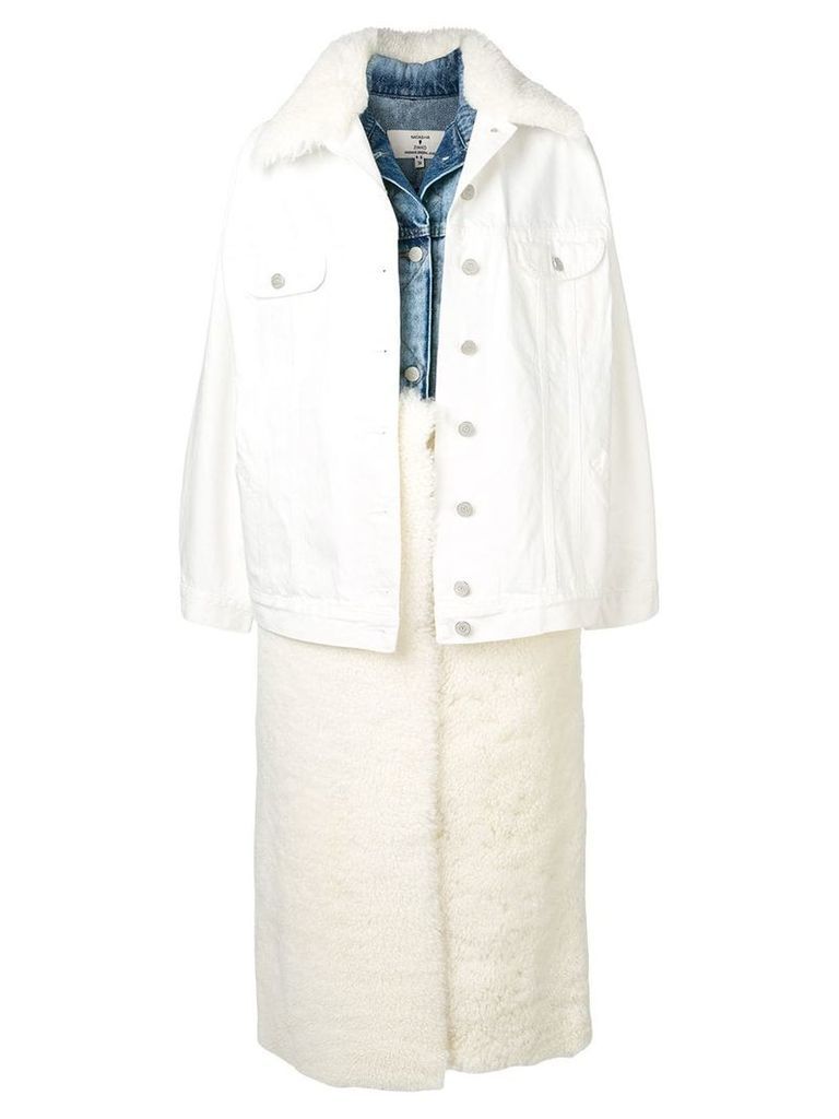 Natasha Zinko layered denim jacket gilet coat - White