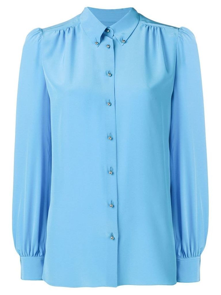Emilio Pucci Turquoise Silk Button-Down Shirt - Blue