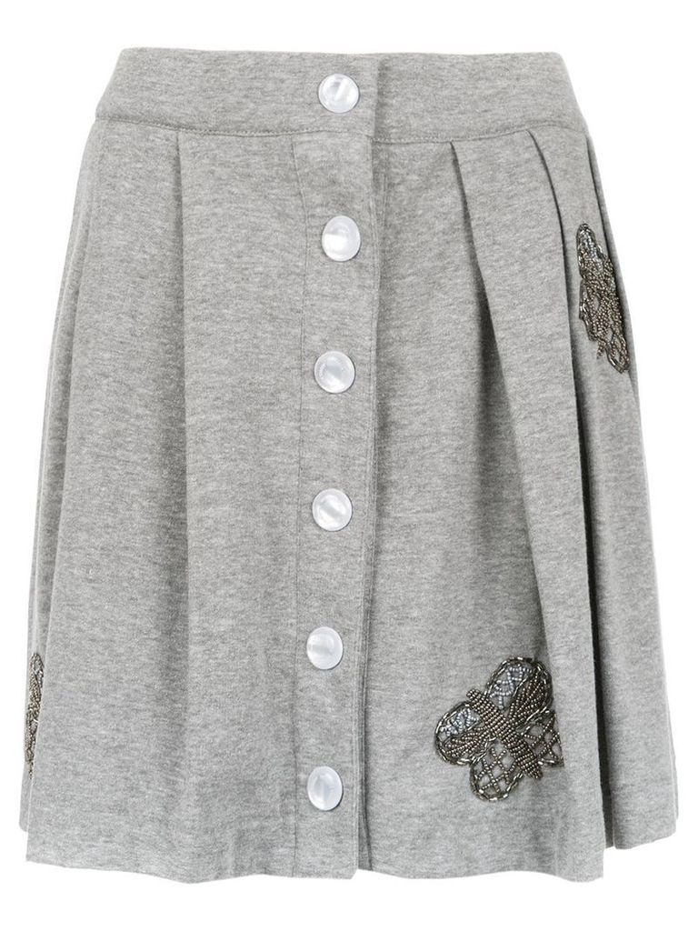 Andrea Bogosian embroidered sweatskirt - Grey