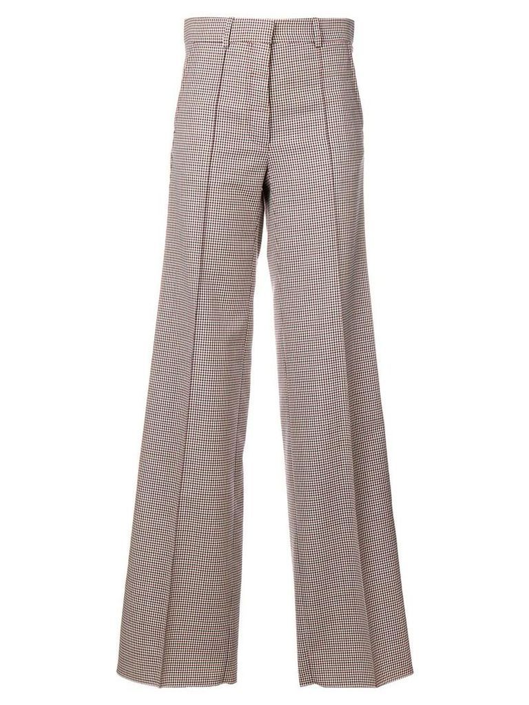 Victoria Beckham checked wide-leg trousers - White