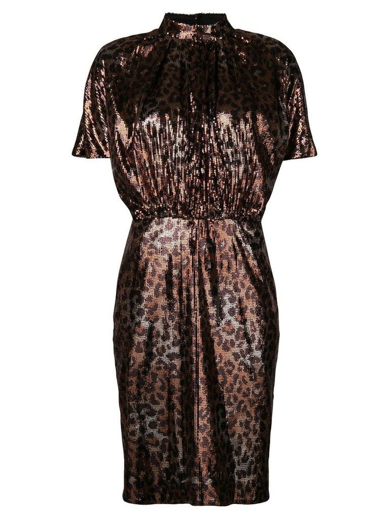 MSGM micro pleated sequin dress - GOLD