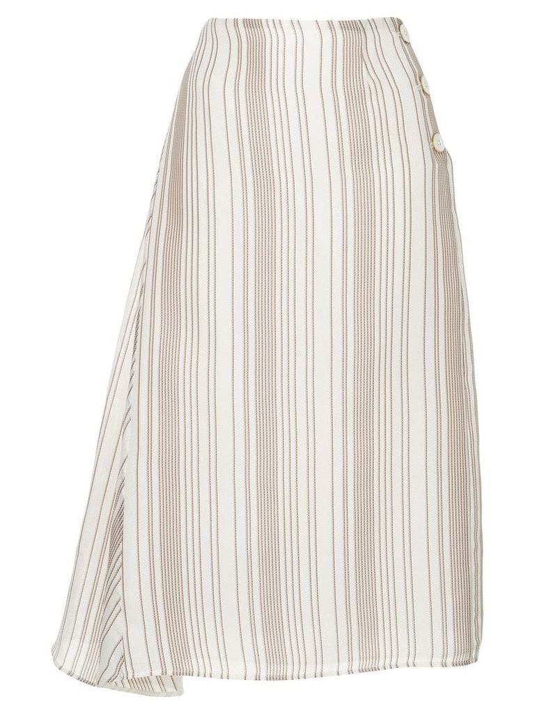 Jil Sander asymmetric striped shirt - White