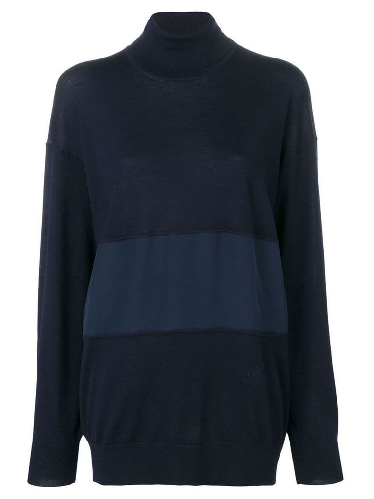 Chloé turtle-neck panelled sweater - Blue