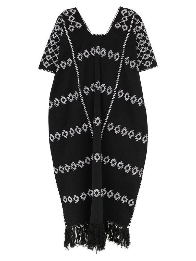 Pippa Holt tassel detail embroidered kaftan dress - Black