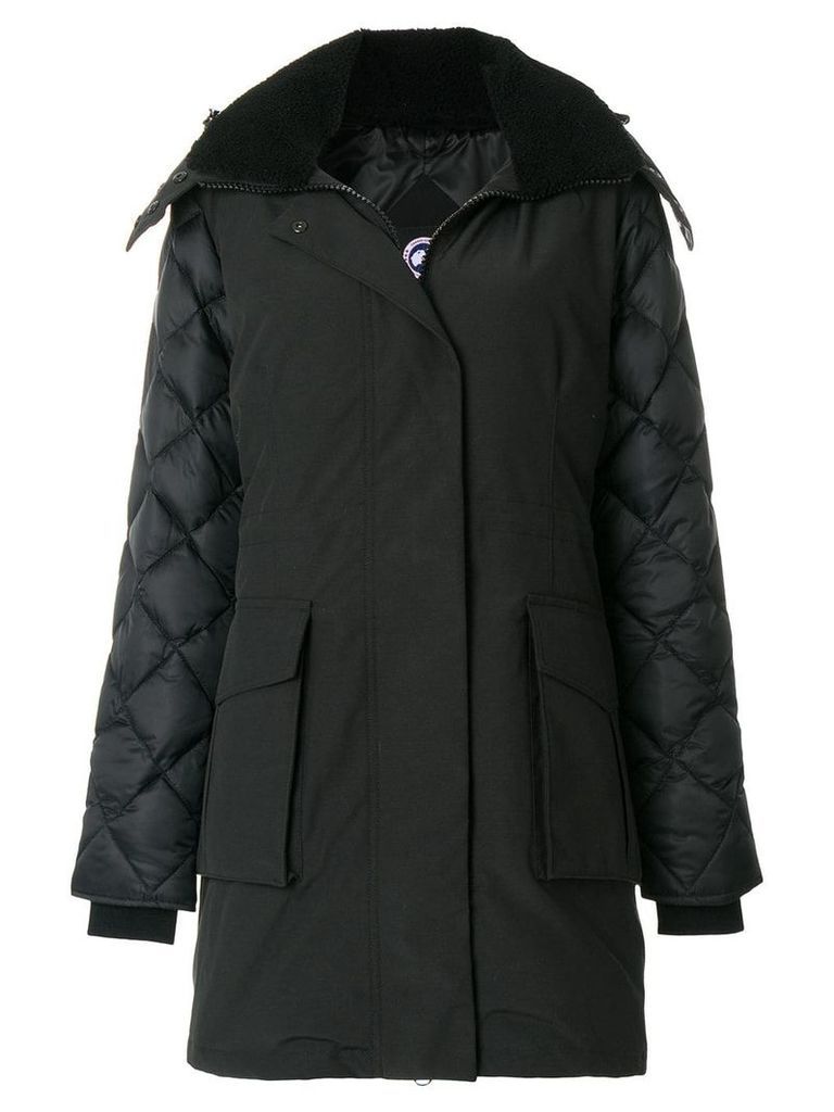 Canada Goose shearling lined hooded coat - Black