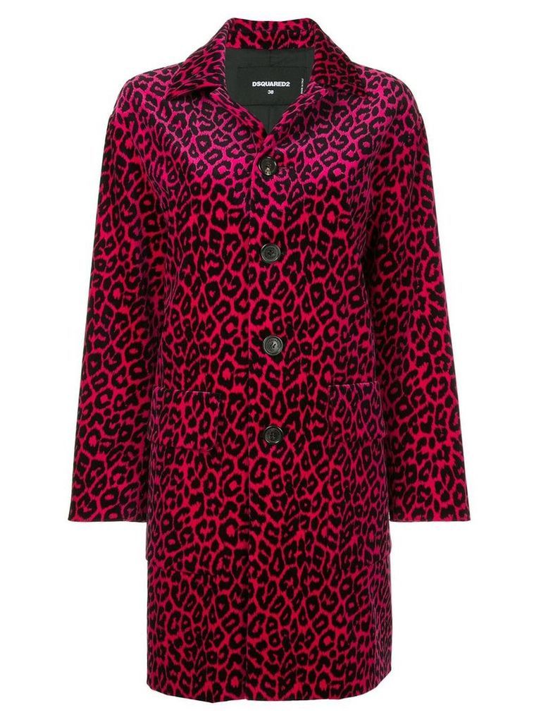Dsquared2 leopard print trench coat - PINK