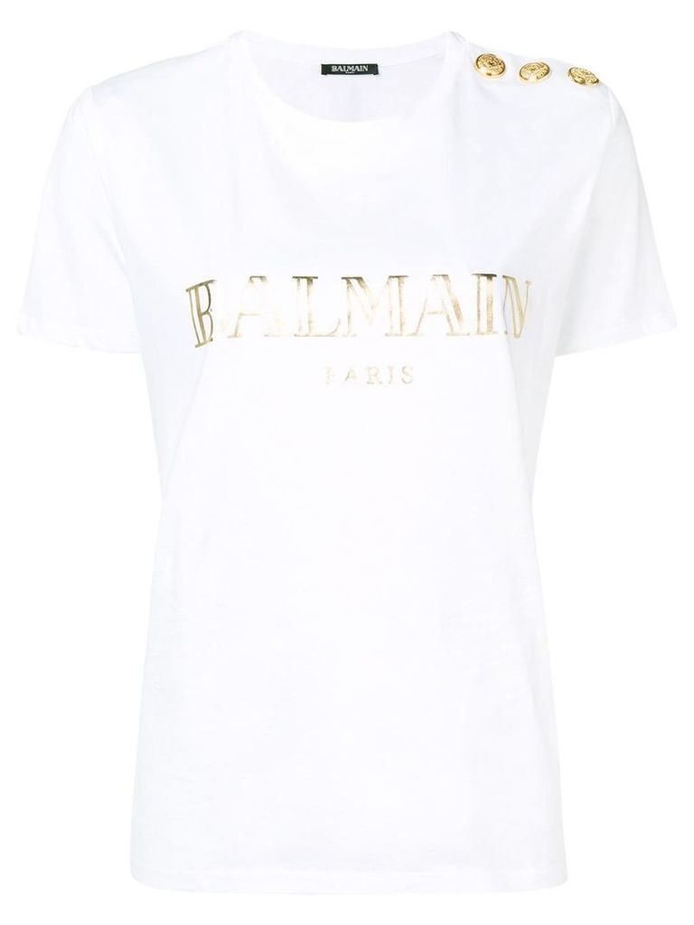 Balmain embellished buttons T-shirt - White