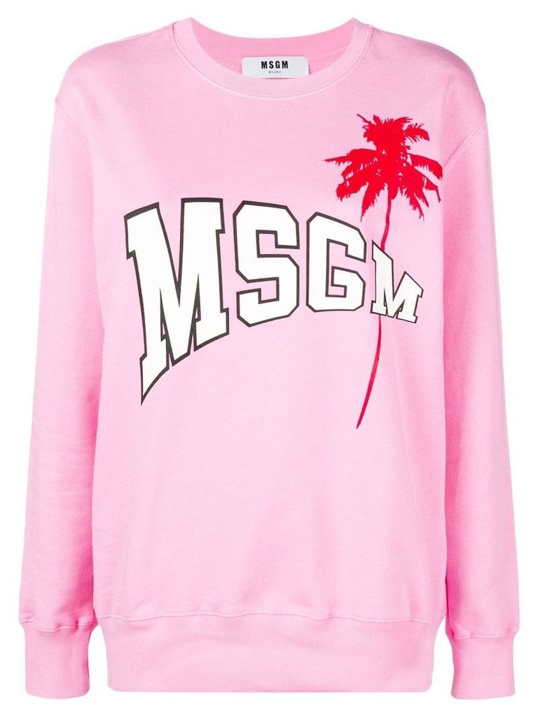 MSGM logo patch sweatshirt - PINK