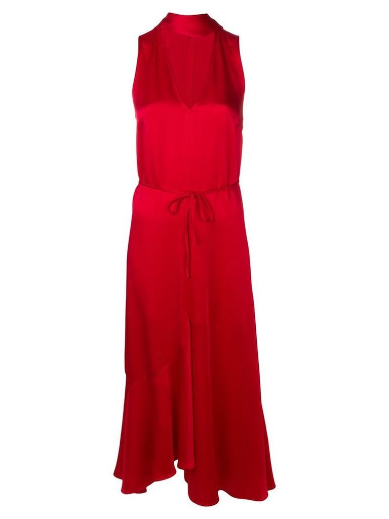 Twin-Set long drape tied dress - Red