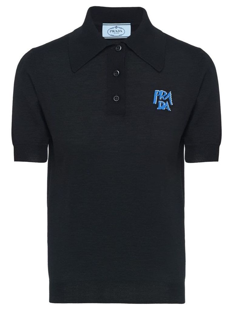 Prada logo print polo shirt - Black