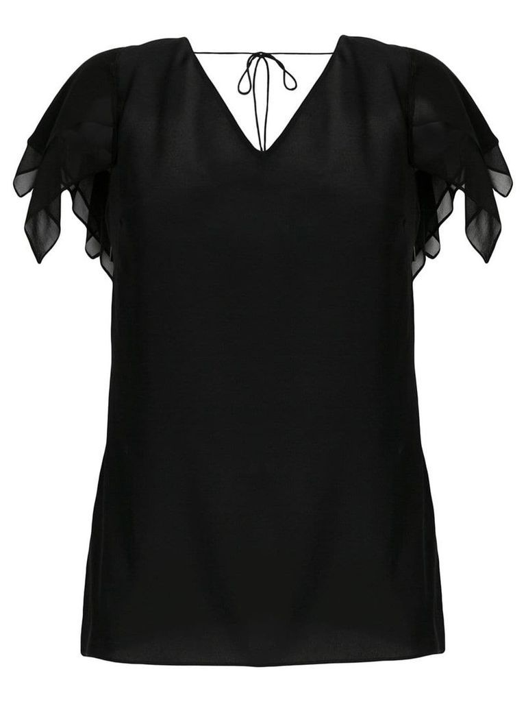Roberto Cavalli layered sleeve blouse - Black
