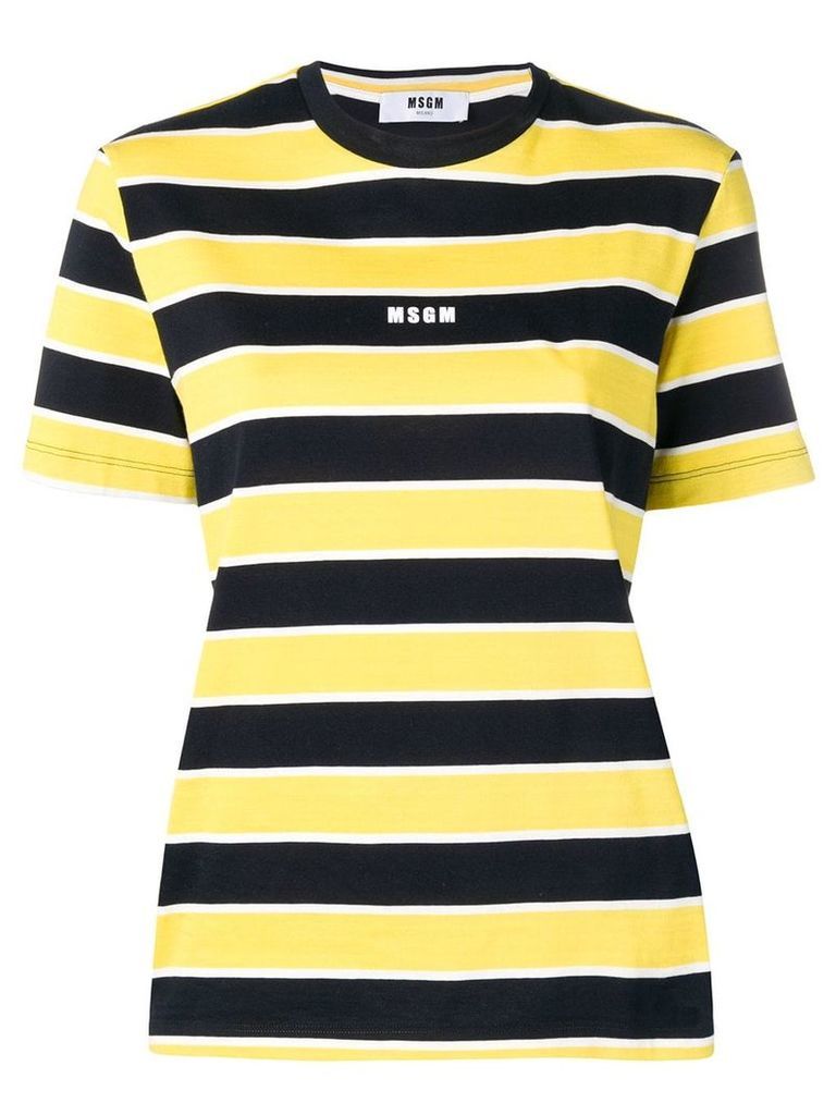MSGM striped short-sleeve T-shirt - Yellow