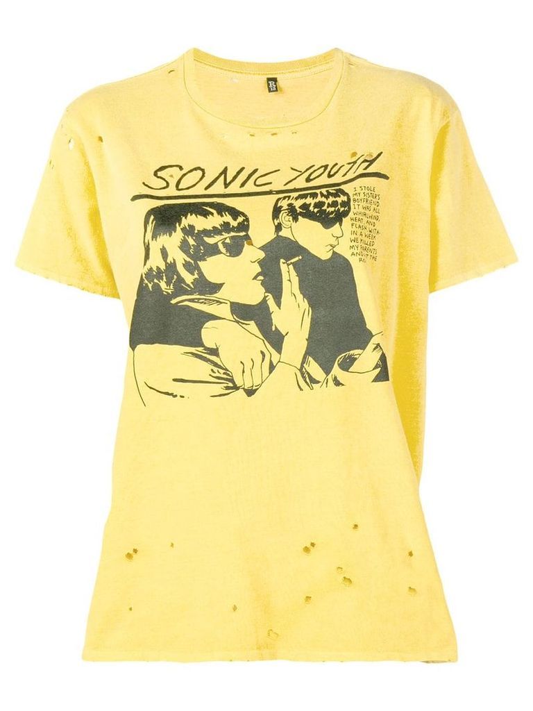 R13 Sonic Youth print T-shirt - Yellow