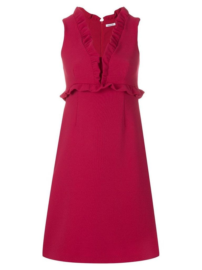 P.A.R.O.S.H. v-neck ruffle trimmed dress - PINK