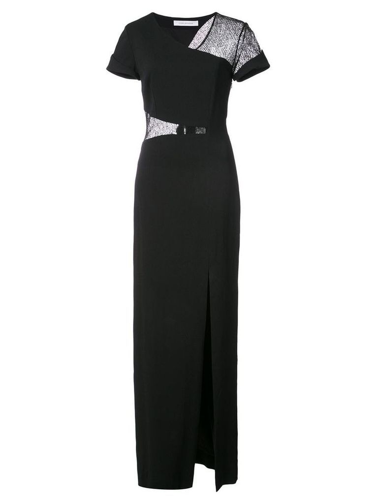 Kimora Lee Simmons lace wrap around gown - Black