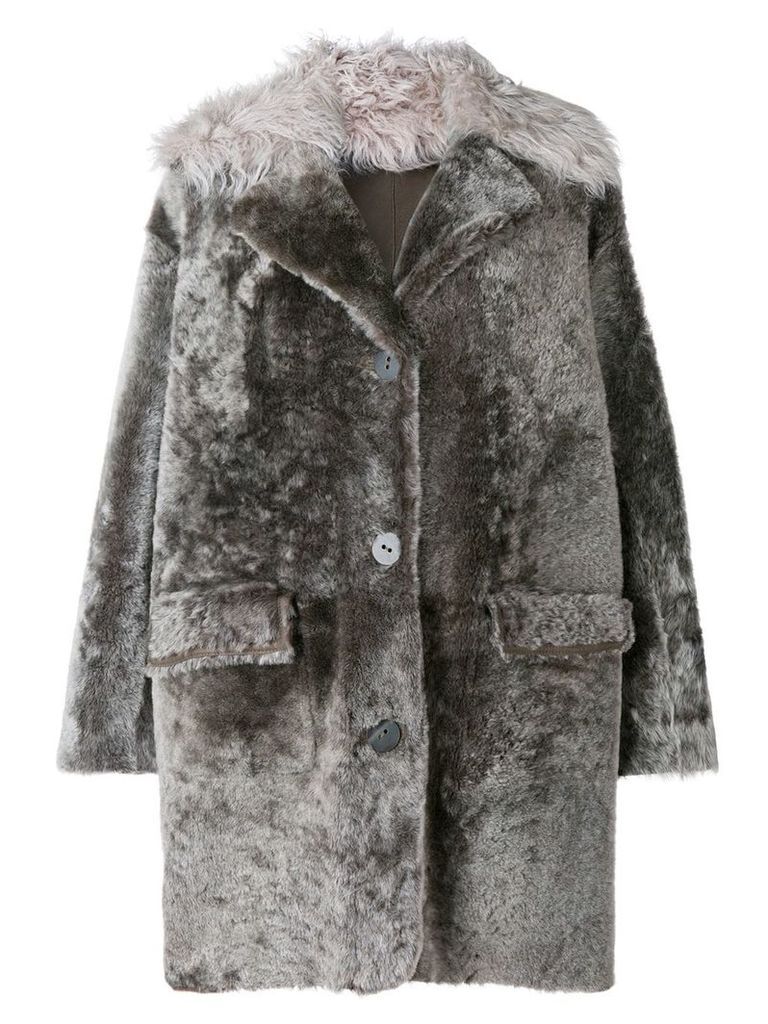 Sylvie Schimmel mid-length buttoned coat - Grey