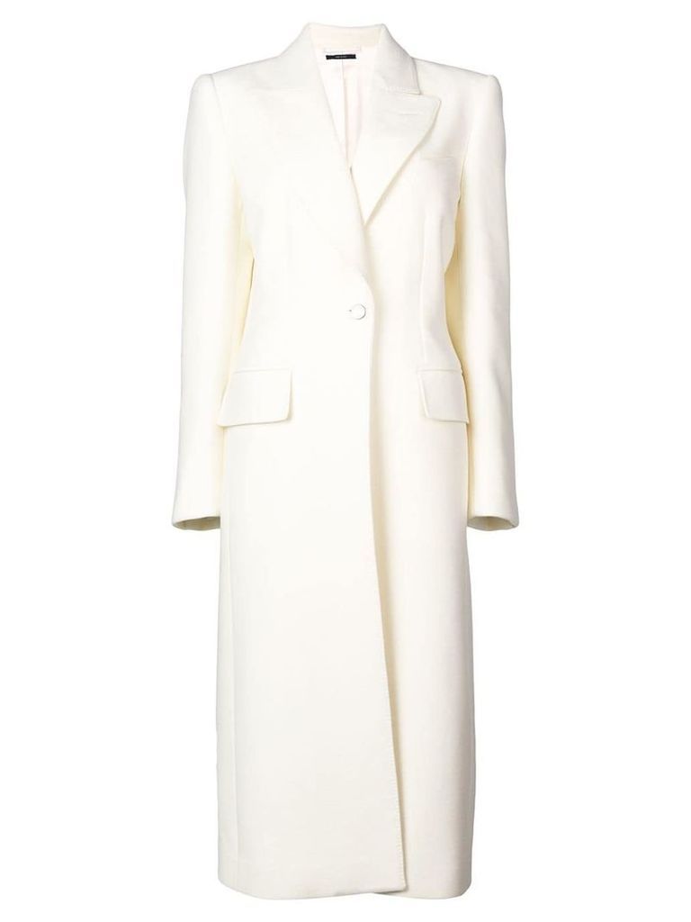 Tom Ford double-breasted long coat - White