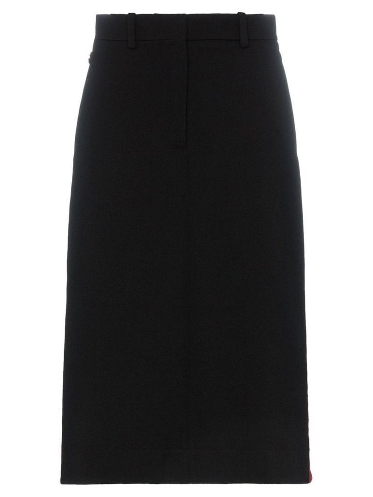 Calvin Klein 205W39nyc side buttoned wool pencil skirt - Black