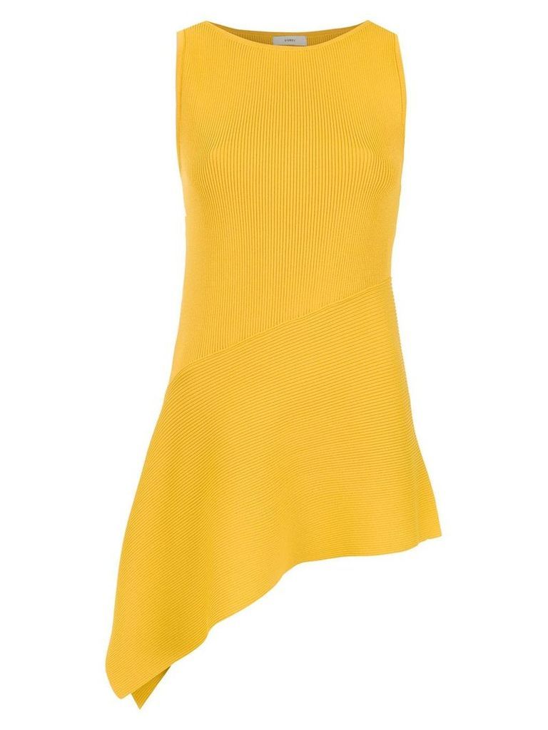 Egrey knit asymmetric blouse - Yellow