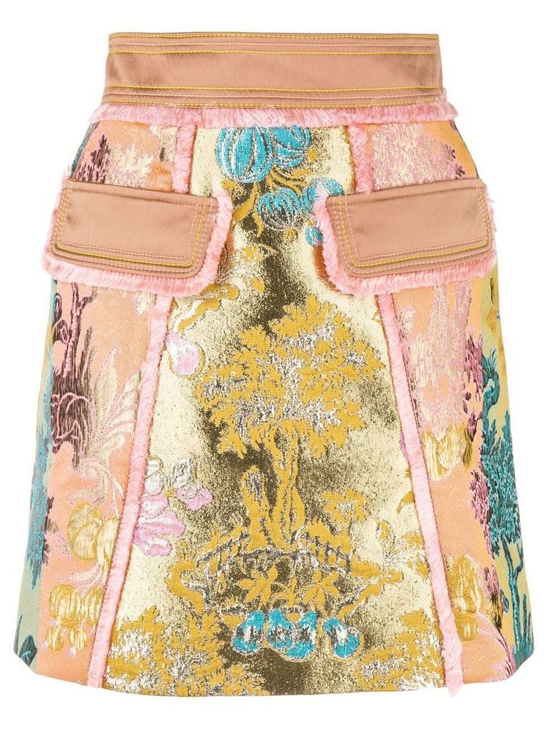 Peter Pilotto floral jacquard metallic skirt