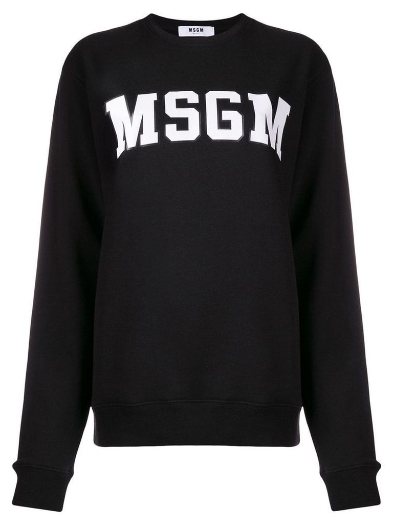 MSGM logo patch sweater - Black