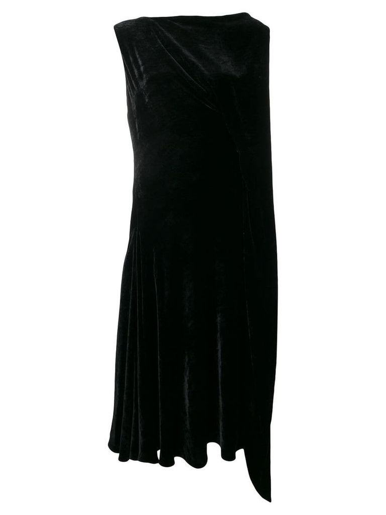 Salvatore Ferragamo asymmetric velvet dress - Black