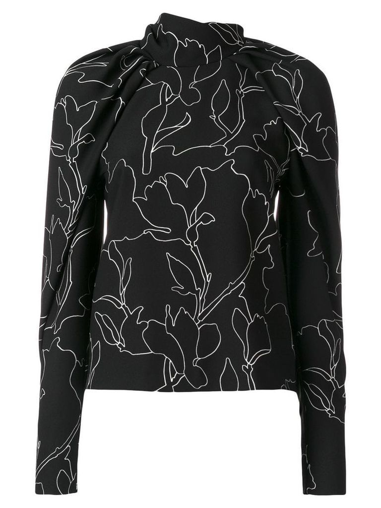 Carven floral print blouse - Black