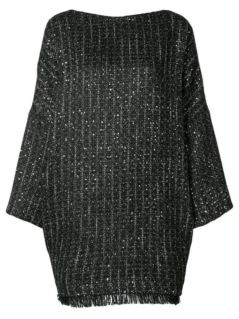 Talbot Runhof boxy fit tweed dress - 999 (BLACK)