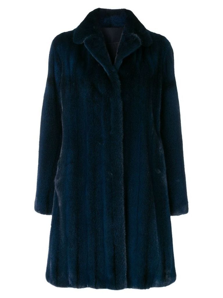 Liska classic winter fur coat - Blue