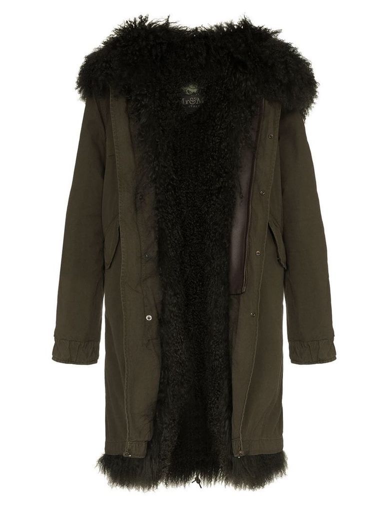 Mr & Mrs Italy shearling lined hooded cotton parka - Green