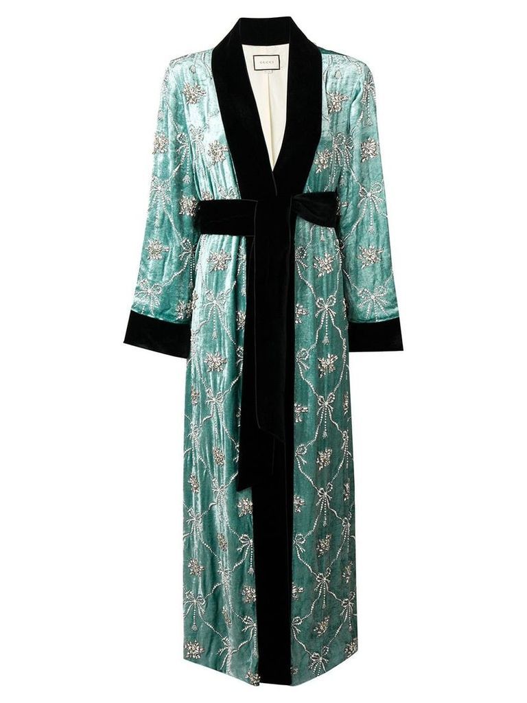 Gucci embellished robe coat - Green
