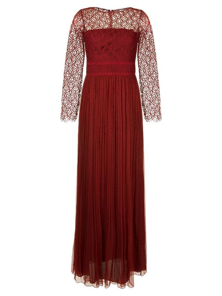 Copurs fine lace sheer gown - Red