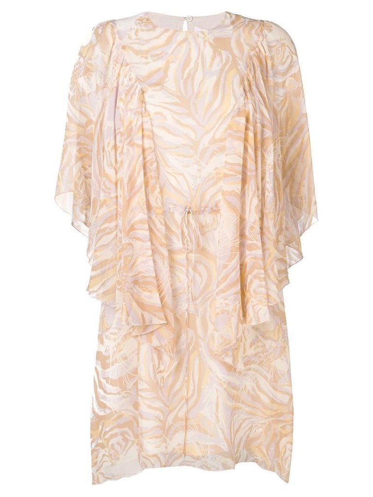 See By Chloé printed layered dress - NEUTRALS