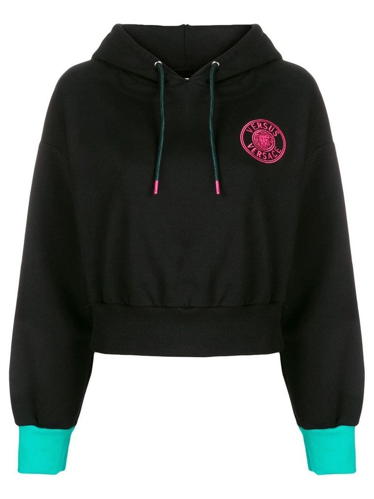 Versus embroidered logo hoodie - Black