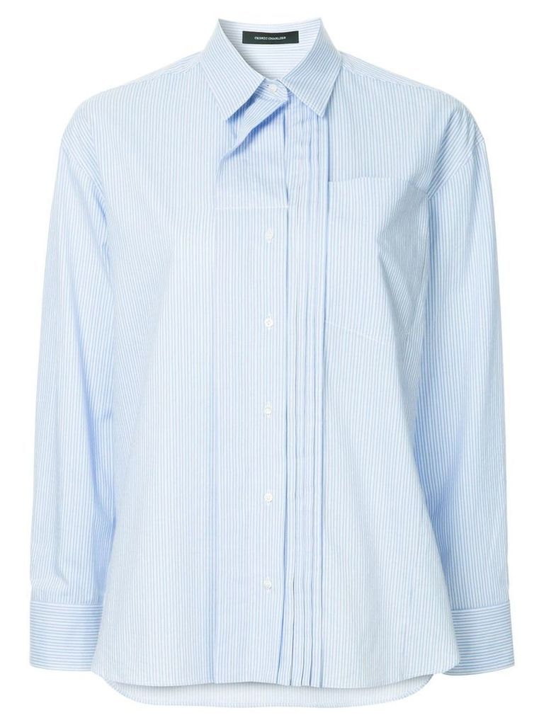 Cédric Charlier layered collar shirt - Blue