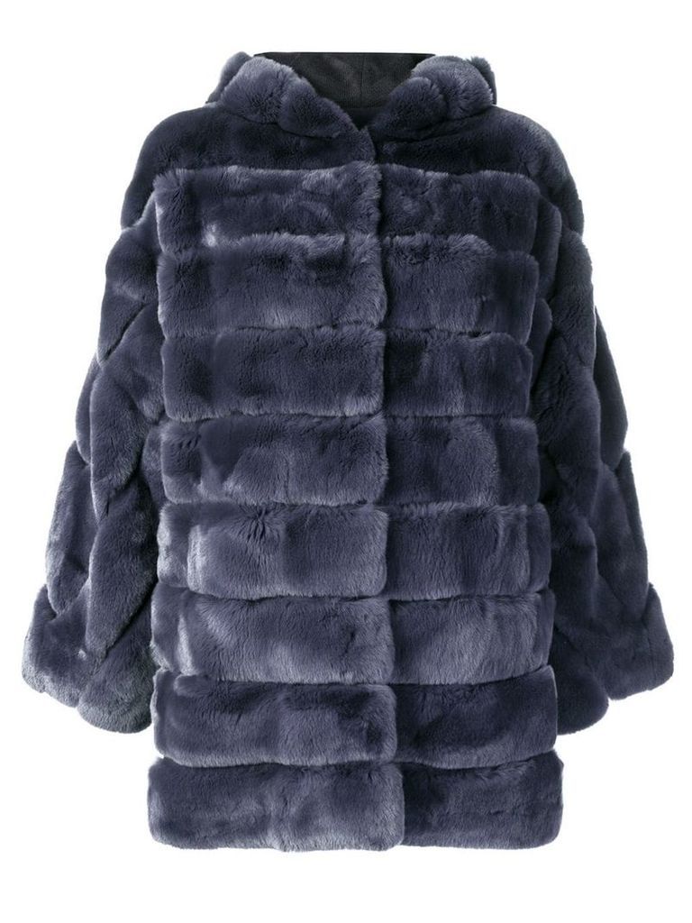 Liska hooded short coat - Blue