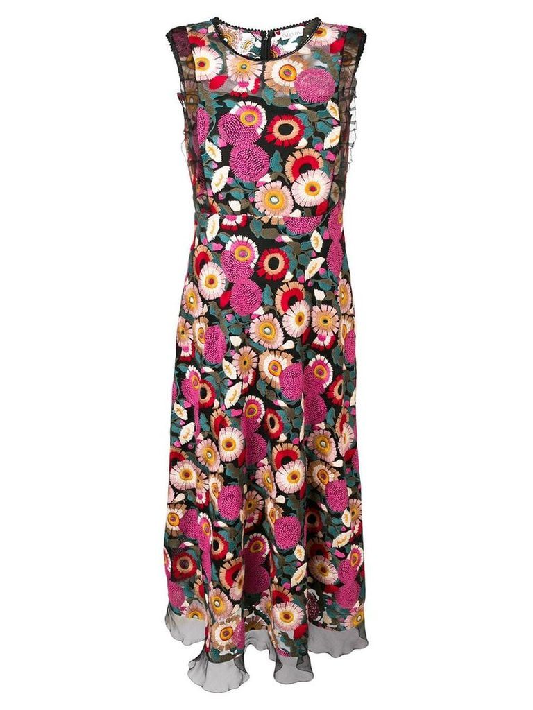 Red Valentino floral embroidered dress - PINK