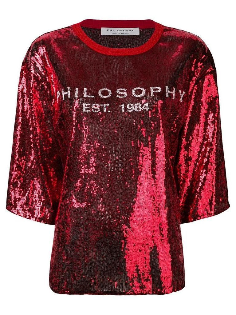 Philosophy Di Lorenzo Serafini logo embellished blouse - Red