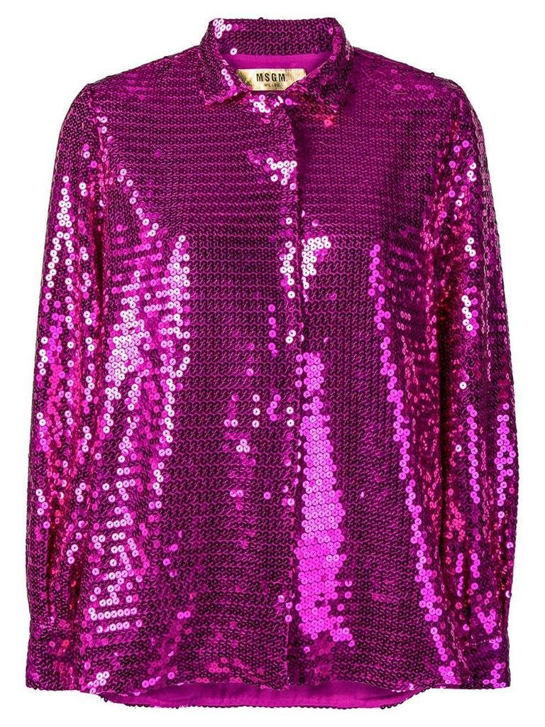 MSGM sequinned blouse - PURPLE