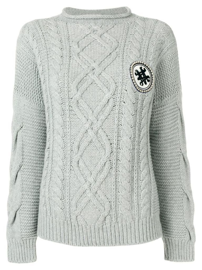 Mr & Mrs Italy cable-knit jumper - Grey