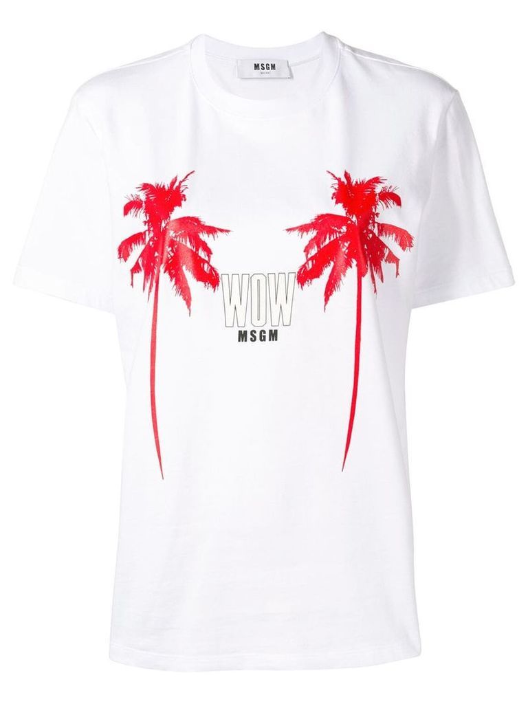 MSGM palms print T-shirt - White