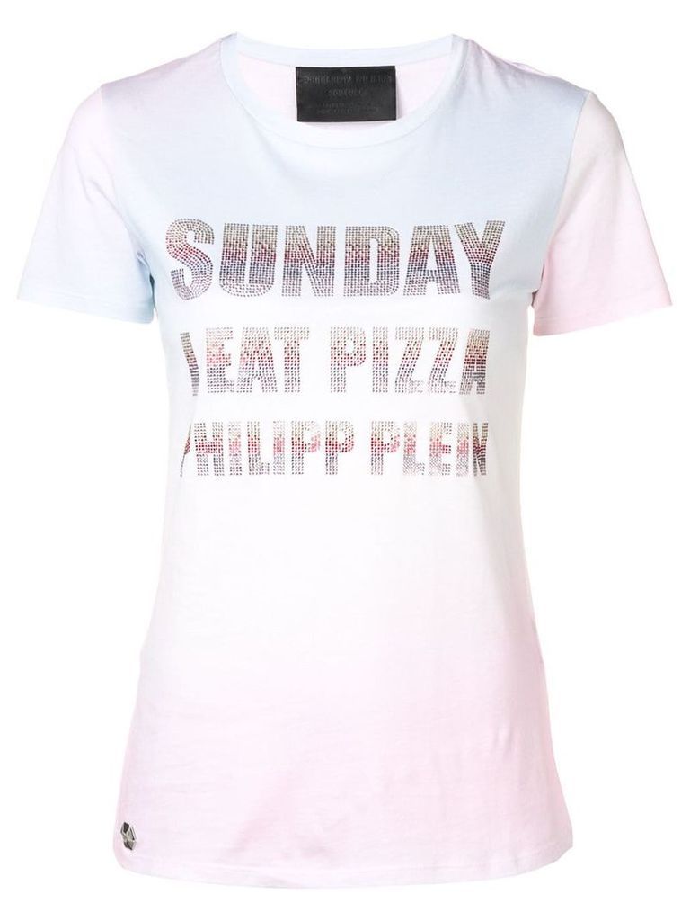 Philipp Plein Sunday I Eat Pizza T-shirt - PINK
