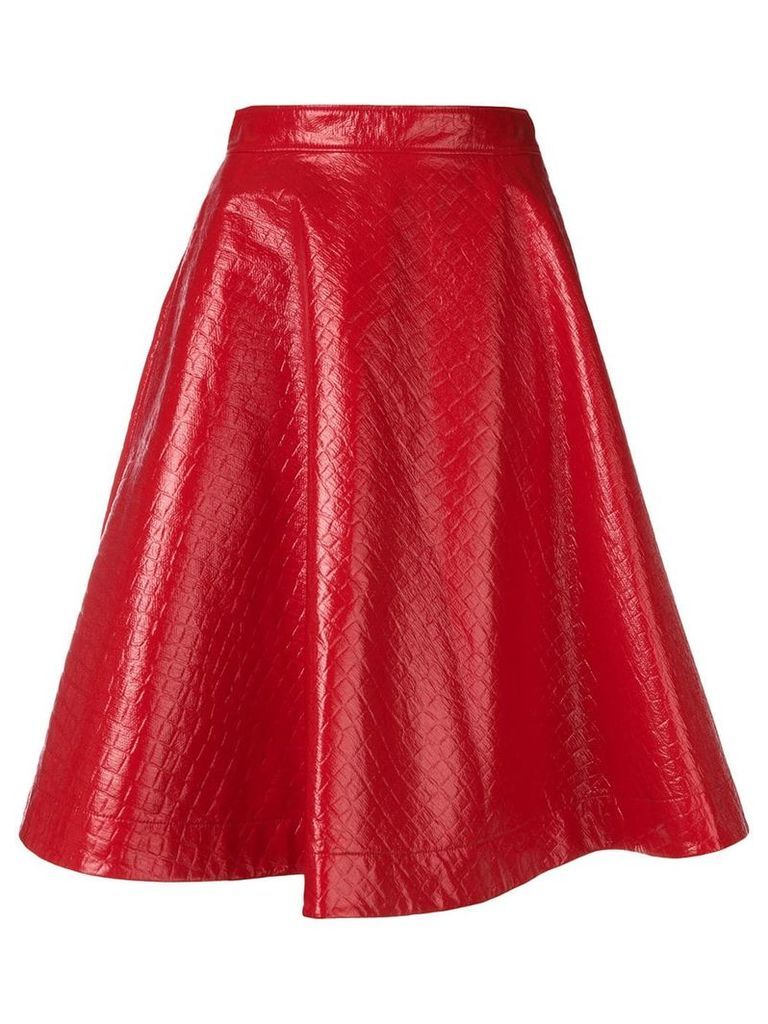 MSGM polished A-line skirt - Red