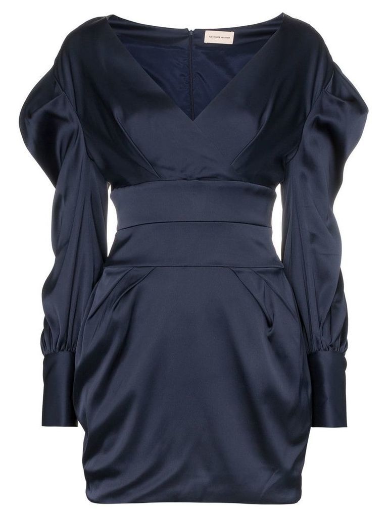 Alexandre Vauthier Ruched Sleeve Mini Dress - Blue