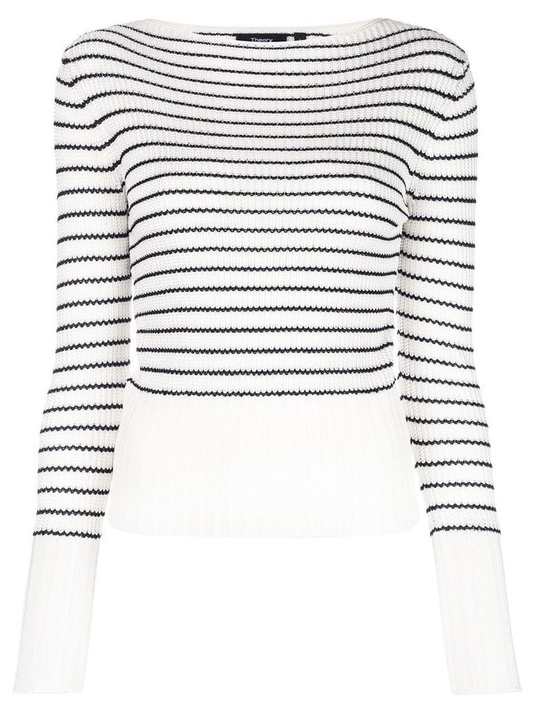 Theory striped knitted top - White