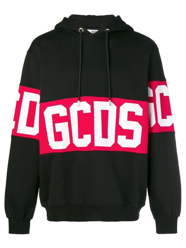 Gcds logo stripe hoodie - Black