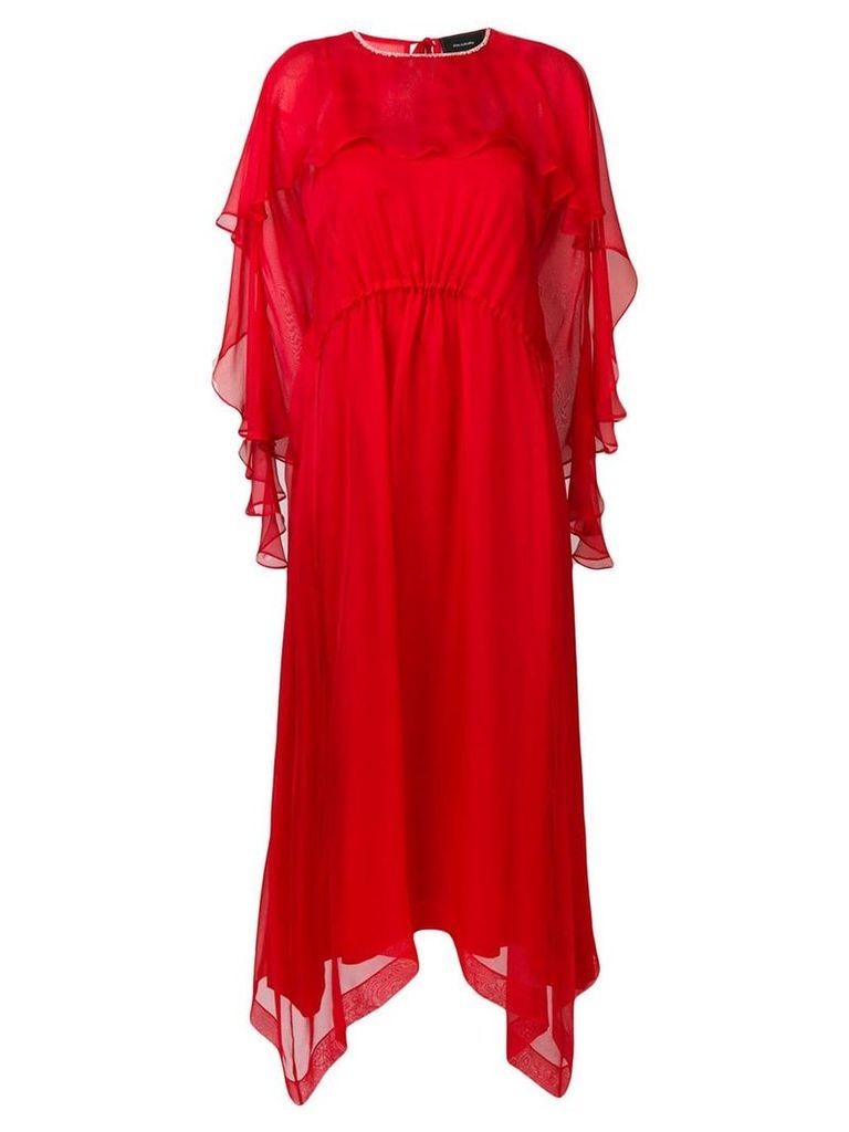 Irina Schrotter long ruffled dress - Red